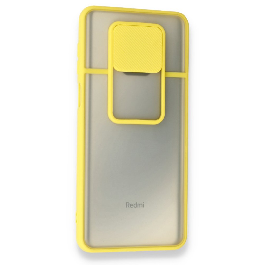Xiaomi Redmi Note 9S Kılıf Palm Buzlu Kamera Sürgülü Silikon - Sarı Xiaomi Redmi Note 9S Kılıf Palm Buzlu Kamera Sürgülü Silikon - Sarı