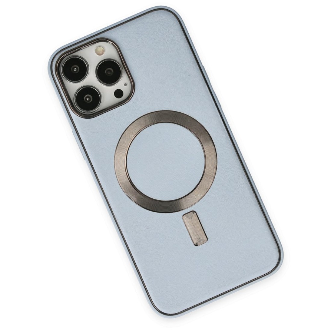  iPhone 13 Pro Max Kılıf Coco Deri Magneticsafe Silikon - Sierra Blue