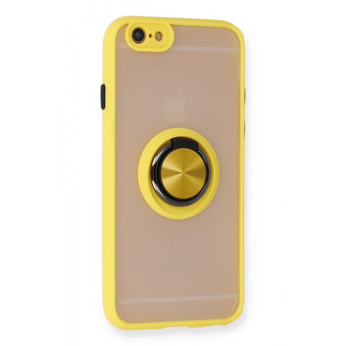 iPhone 6 Kılıf Montreal Yüzüklü Silikon Kapak - Sarı iPhone 6 Kılıf Montreal Yüzüklü Silikon Kapak - Sarı