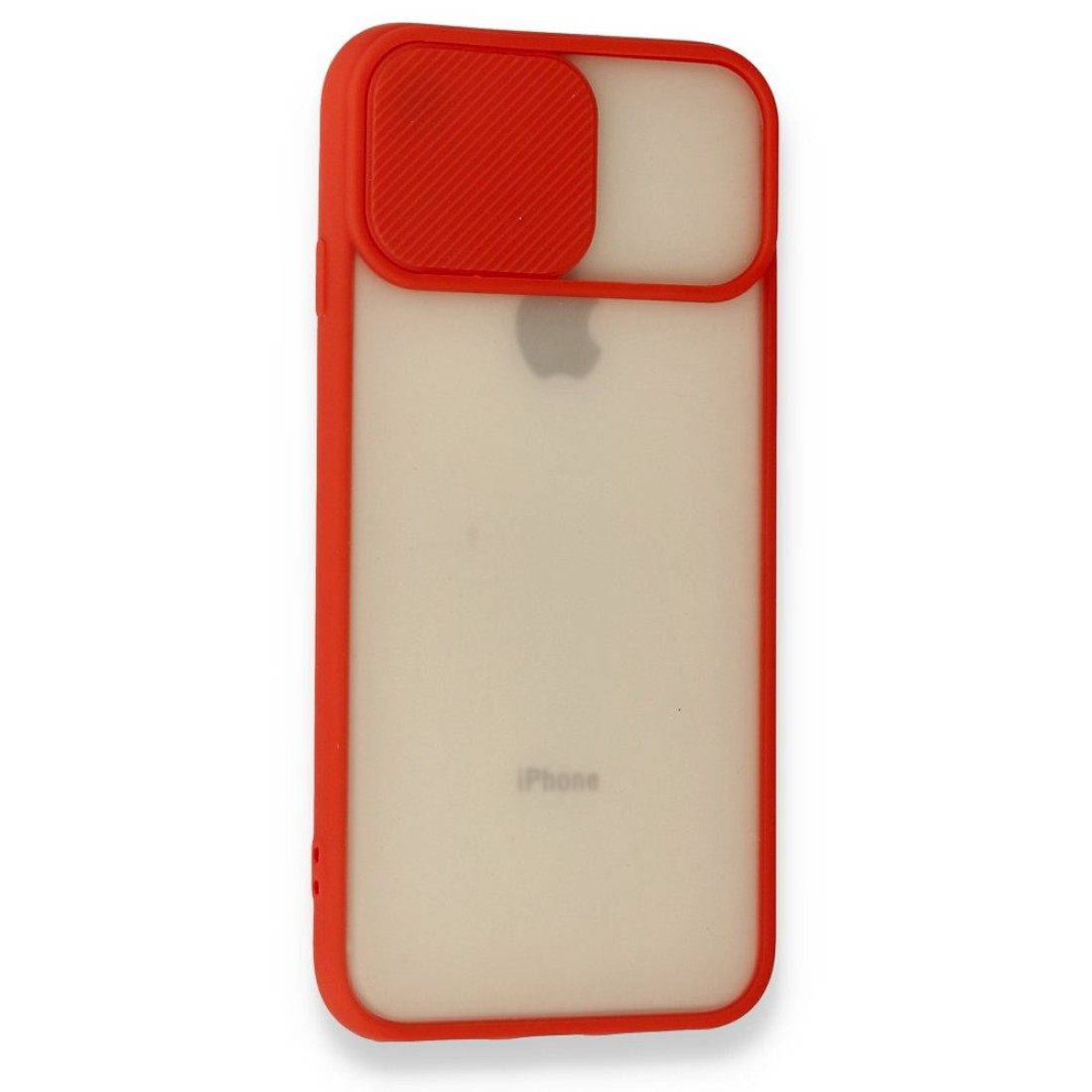  iPhone SE 2020 Kılıf Palm Buzlu Kamera Sürgülü Silikon - Kırmızı