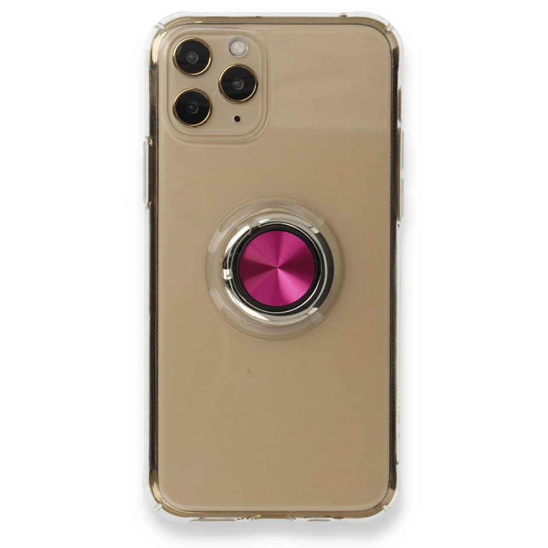  iPhone 11 Pro Kılıf Gros Yüzüklü Silikon - Pembe