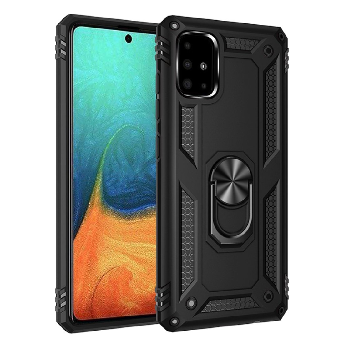  Samsung Galaxy A71 Kılıf Sofya Yüzüklü Silikon Kapak - Siyah
