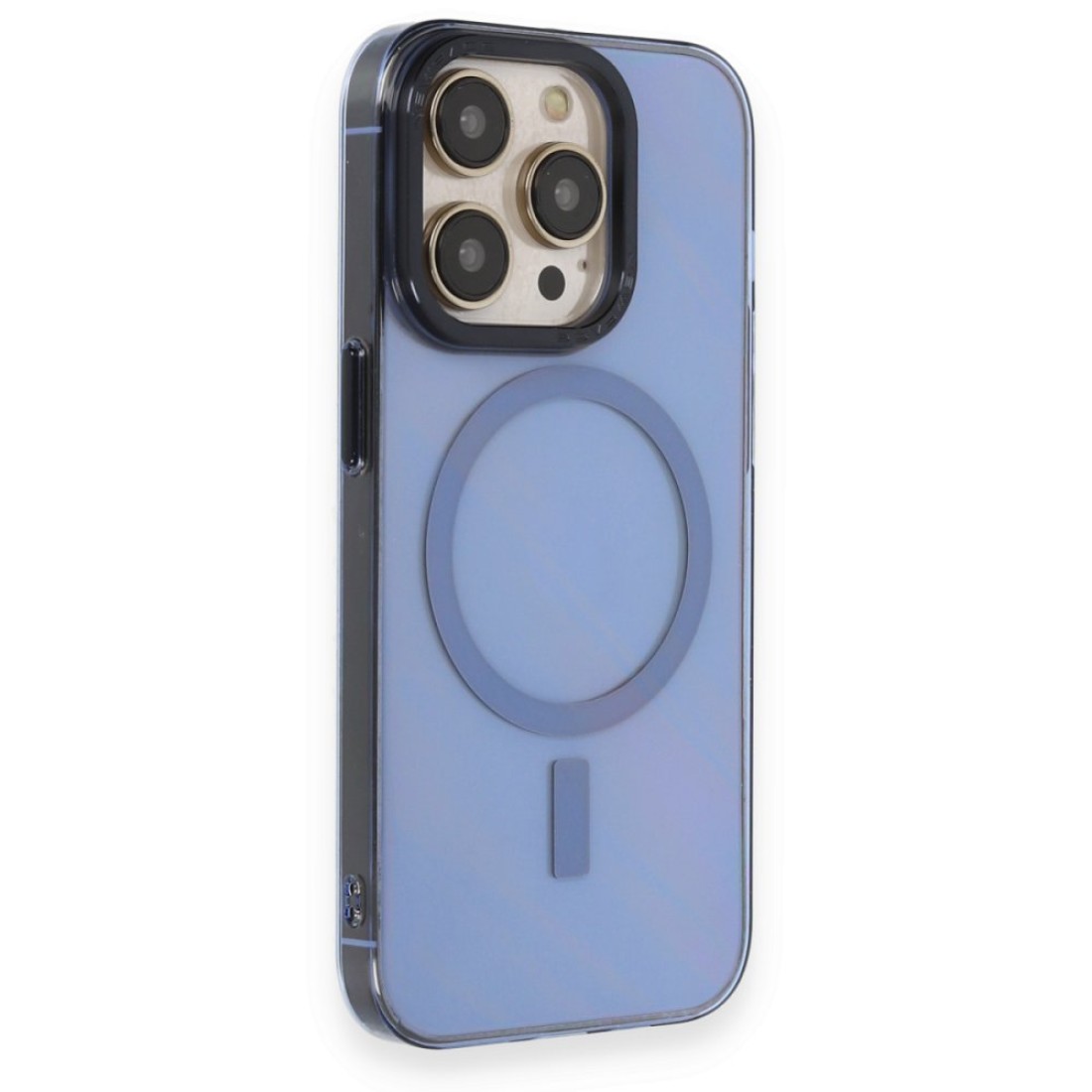  iPhone 14 Pro Kılıf Anka PC Magneticsafe Sert Metal Kapak - Sierra Blue