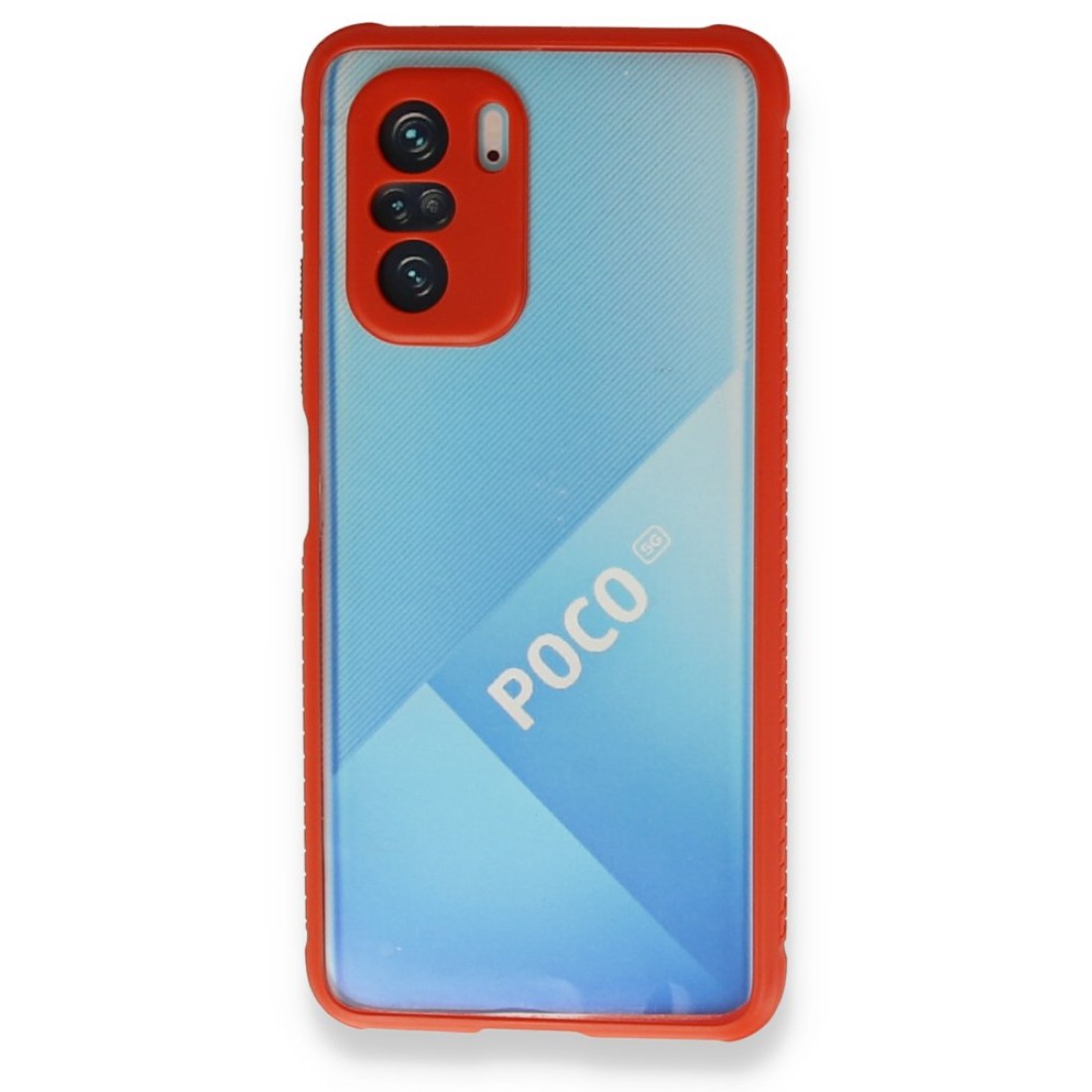  Xiaomi Redmi K40 Kılıf Miami Şeffaf Silikon - Kırmızı