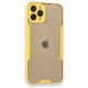  iPhone 12 Pro Kılıf Platin Simli Silikon - Sarı