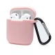  Airpods 2 (2.nesil) Sert Silikon Kılıf - Pudra