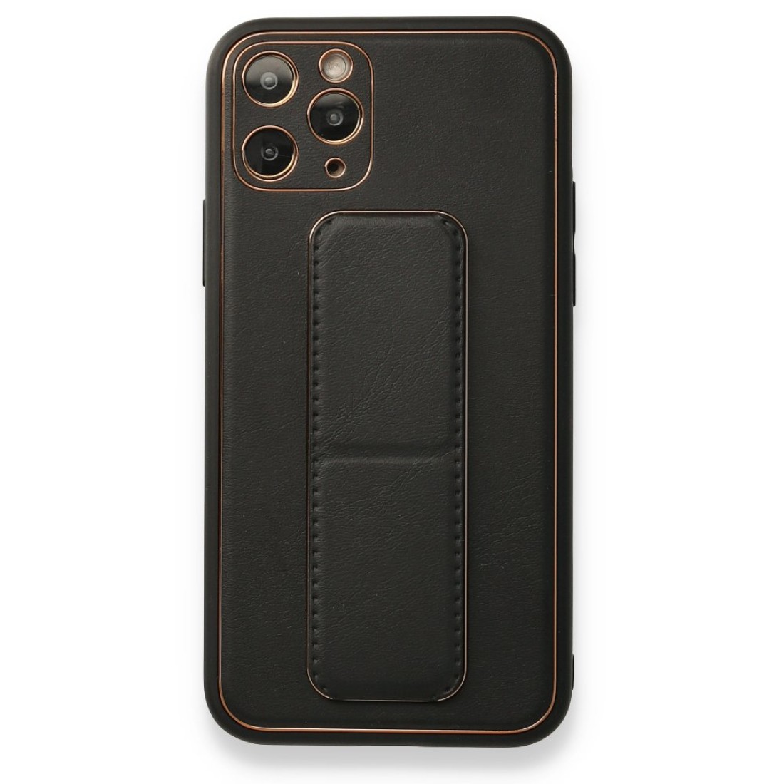  iPhone 11 Pro Kılıf Coco Deri Standlı Kapak - Siyah