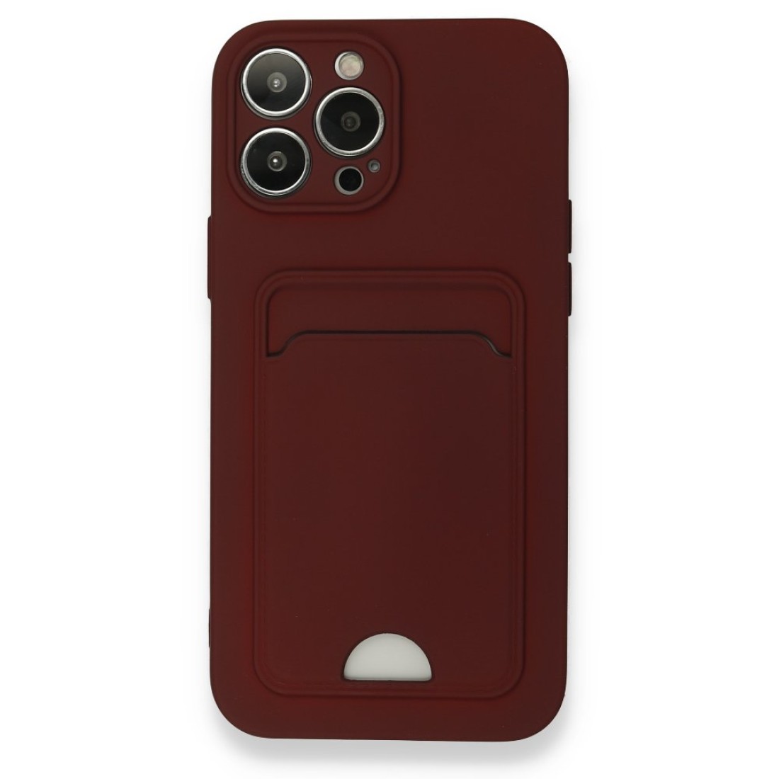  iPhone 13 Pro Max Kılıf Kelvin Kartvizitli Silikon - Bordo