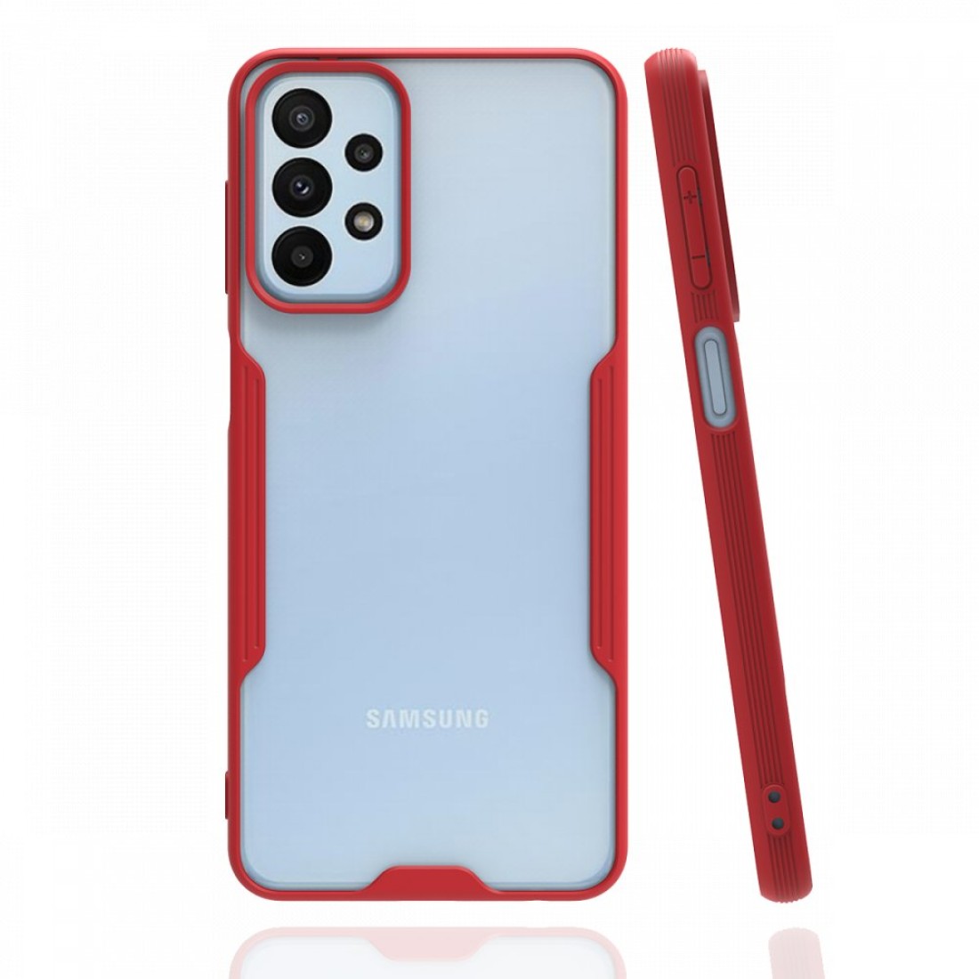  Samsung Galaxy A23 4G Kılıf Platin Silikon - Kırmızı