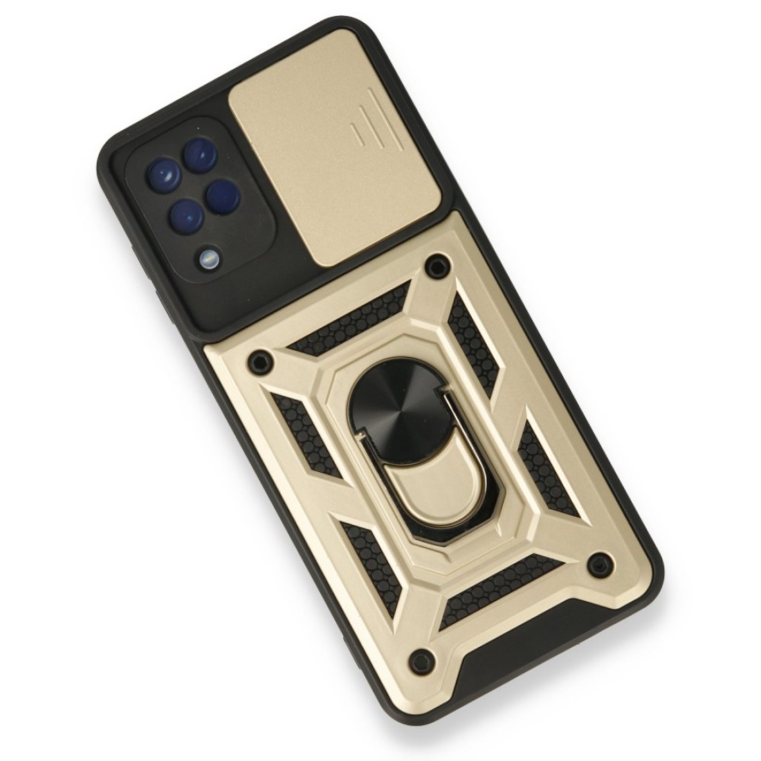 Samsung Galaxy M32 Kılıf Pars Lens Yüzüklü Silikon - Gold Samsung Galaxy M32 Kılıf Pars Lens Yüzüklü Silikon - Gold