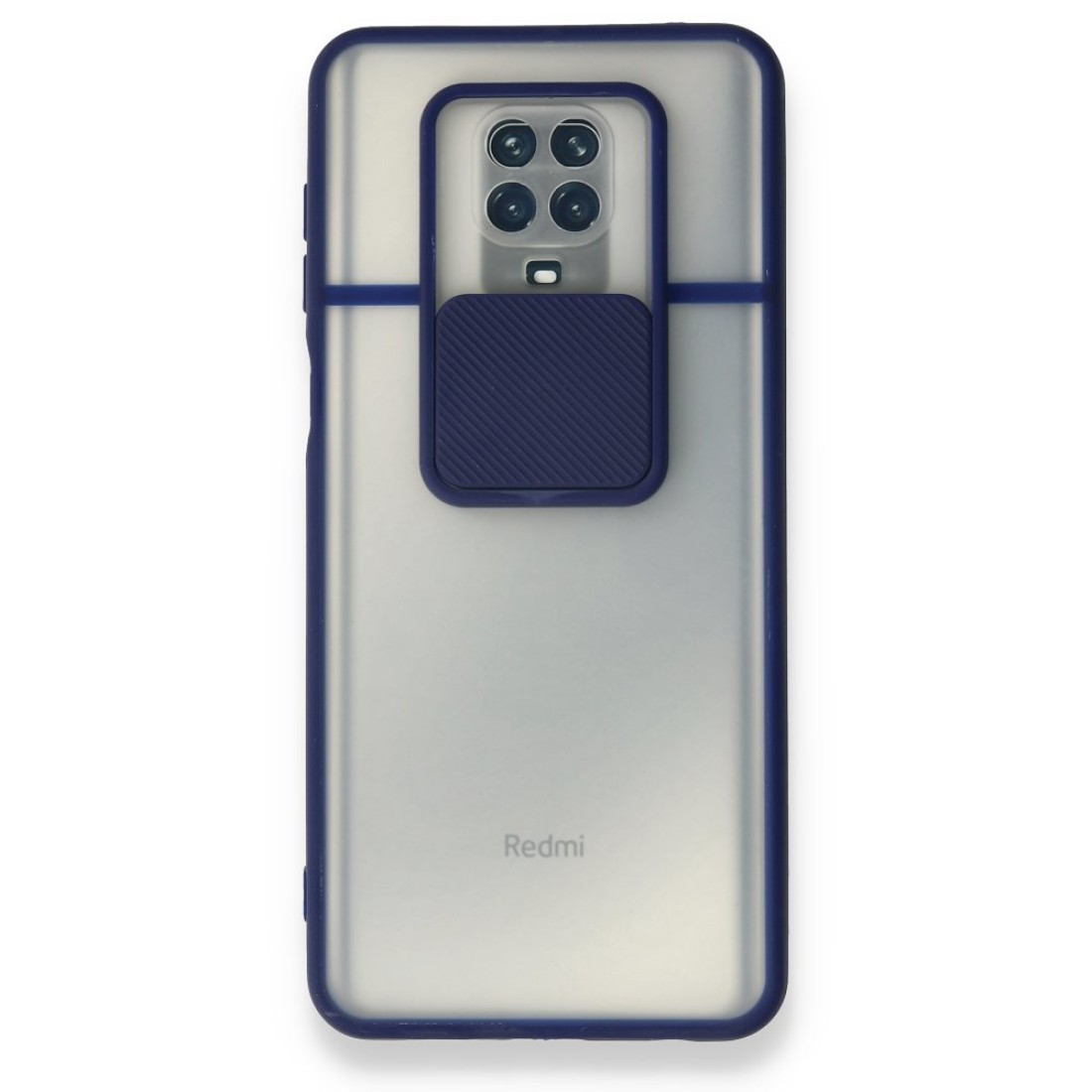  Xiaomi Redmi Note 9S Kılıf Palm Buzlu Kamera Sürgülü Silikon - Lacivert