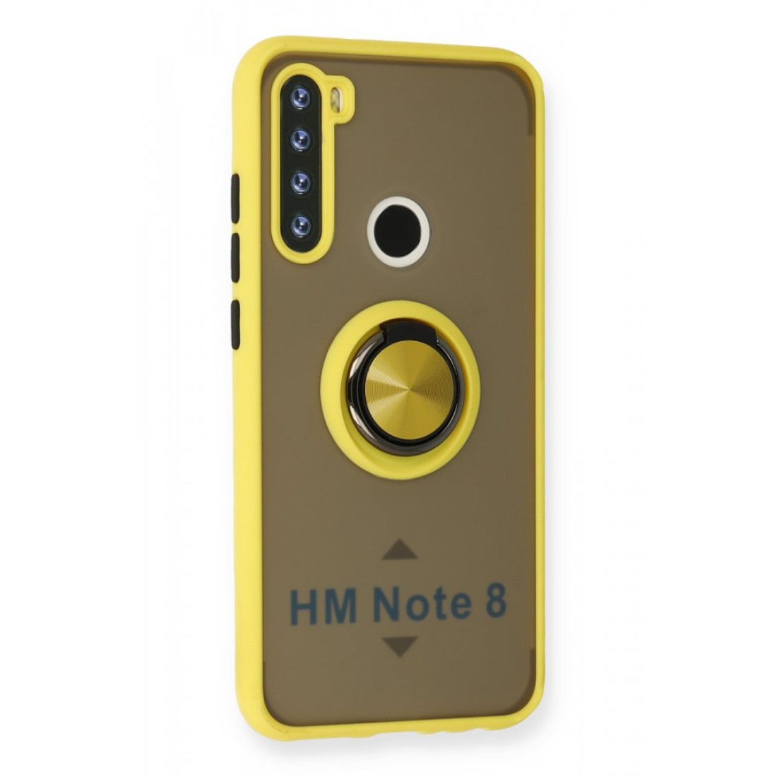  Xiaomi Redmi Note 8 Kılıf Montreal Yüzüklü Silikon Kapak - Sarı