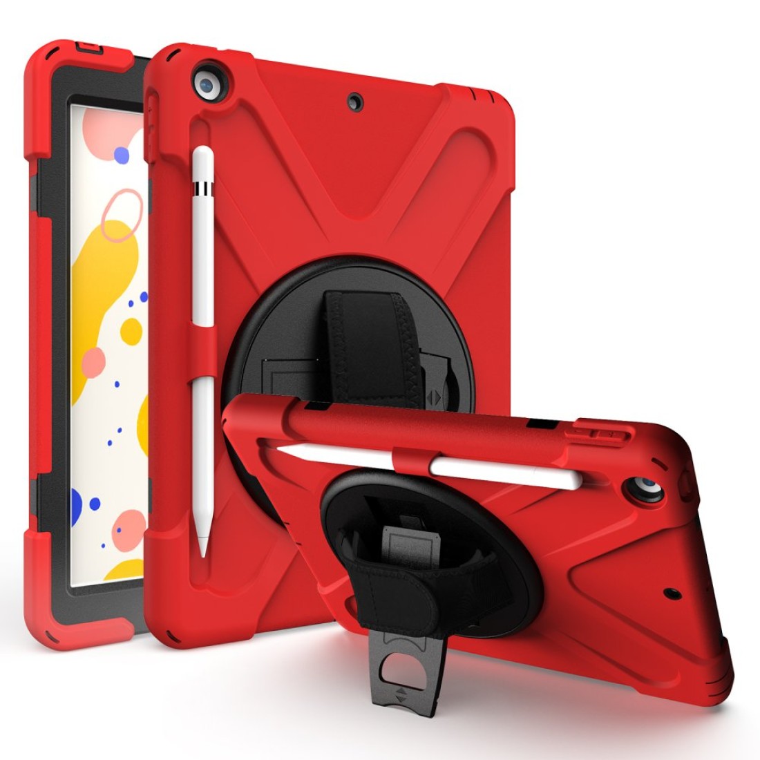  iPad 10.2 (7.nesil) Kılıf Amazing Tablet Kapak - Kırmızı