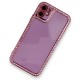  iPhone 12 Kılıf Solo Taşlı Silikon - Mor