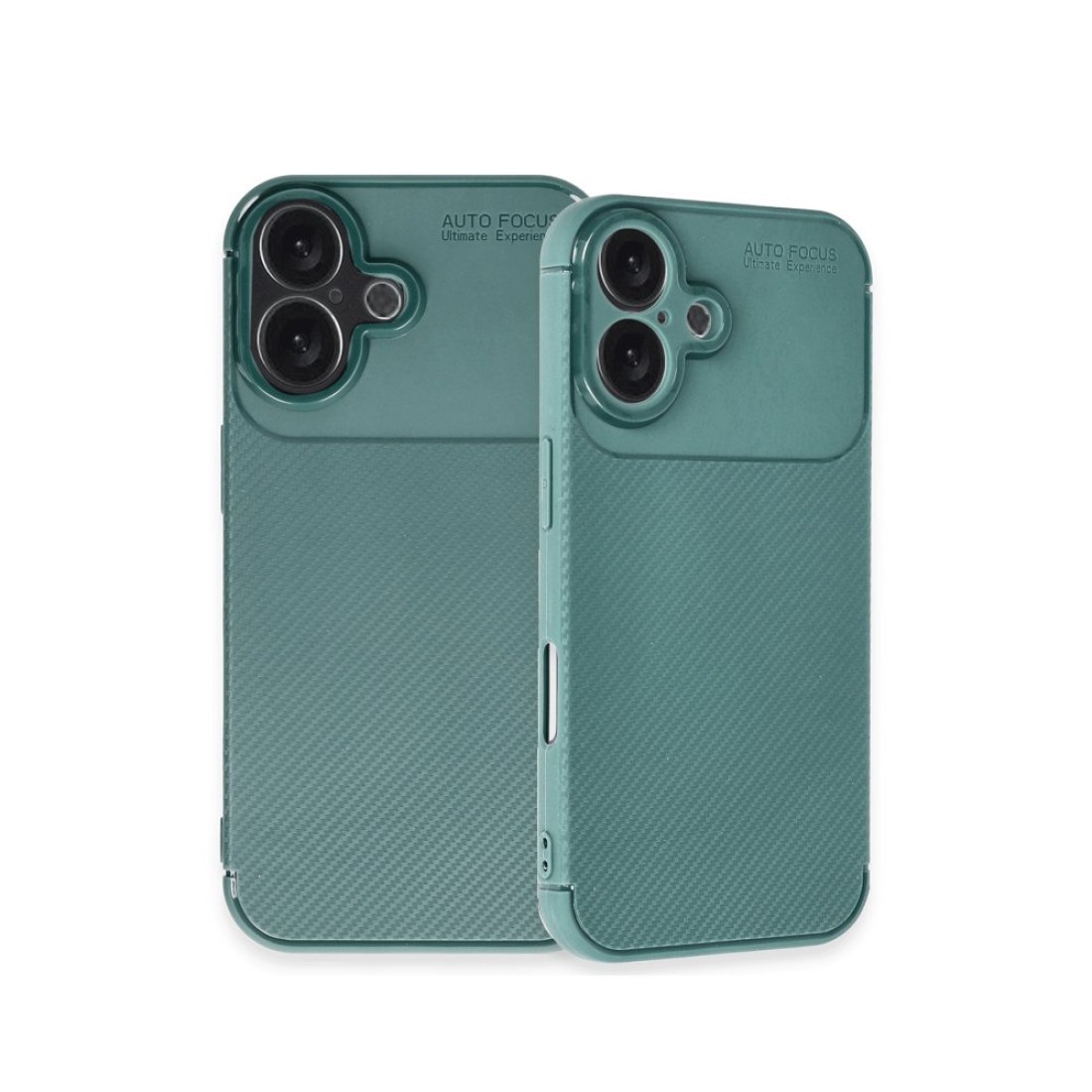 iPhone 16 Plus Kılıf Auto Focus Karbon Kapak - Koyu Yeşil iPhone 16 Plus Kılıf Auto Focus Karbon Kapak - Koyu Yeşil
