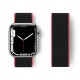 Apple Watch 38mm Hasırlı Cırtcırtlı Kordon - Pembe-Siyah Apple Watch 38mm Hasırlı Cırtcırtlı Kordon - Pembe-Siyah
