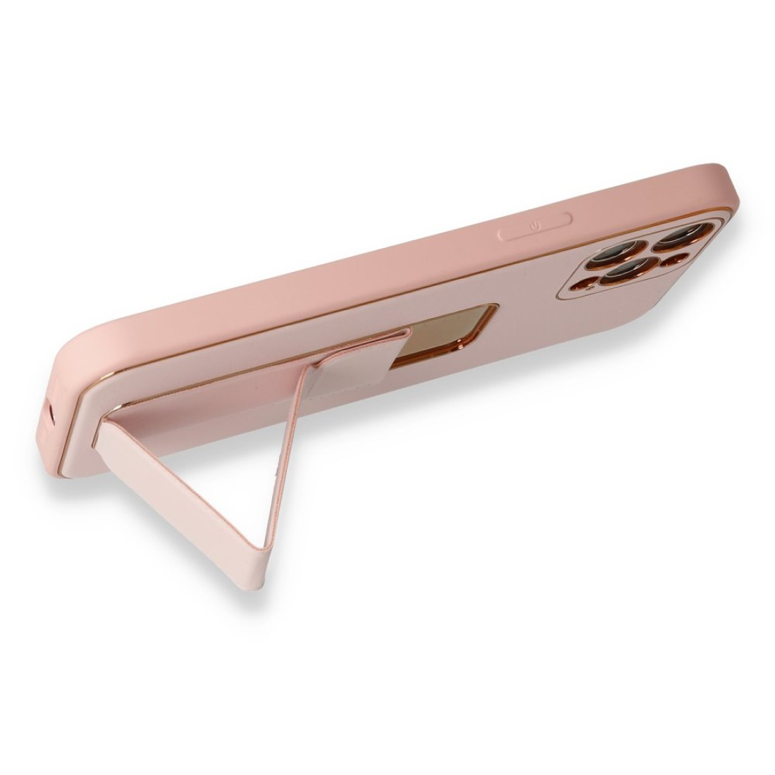 iPhone 12 Pro Kılıf Coco Deri Standlı Kapak - Pembe iPhone 12 Pro Kılıf Coco Deri Standlı Kapak - Pembe