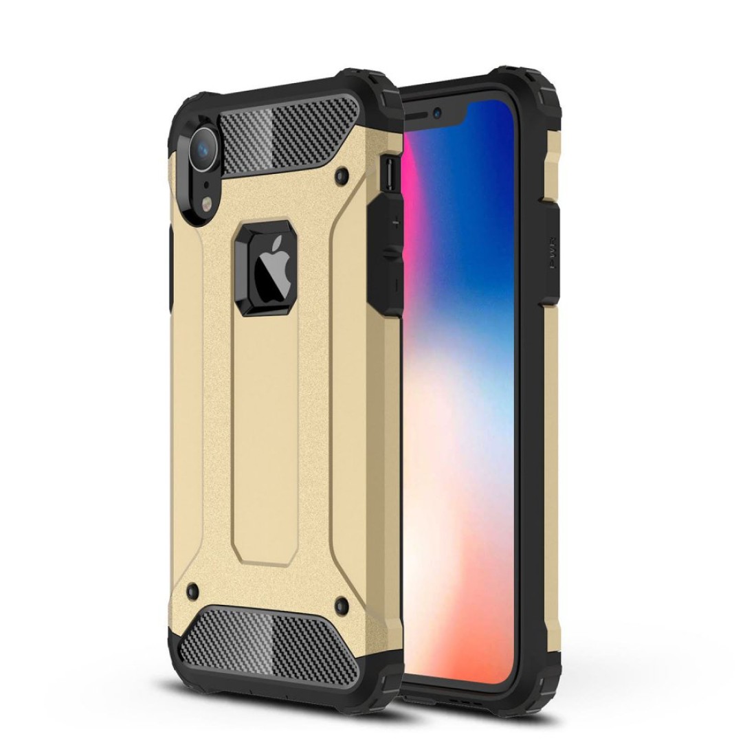  iPhone XR Kılıf Tank Silikon Kapak - Gold