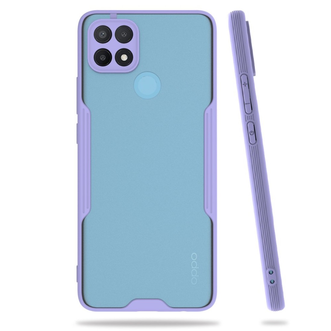  Oppo A15S Kılıf Platin Silikon - Lila
