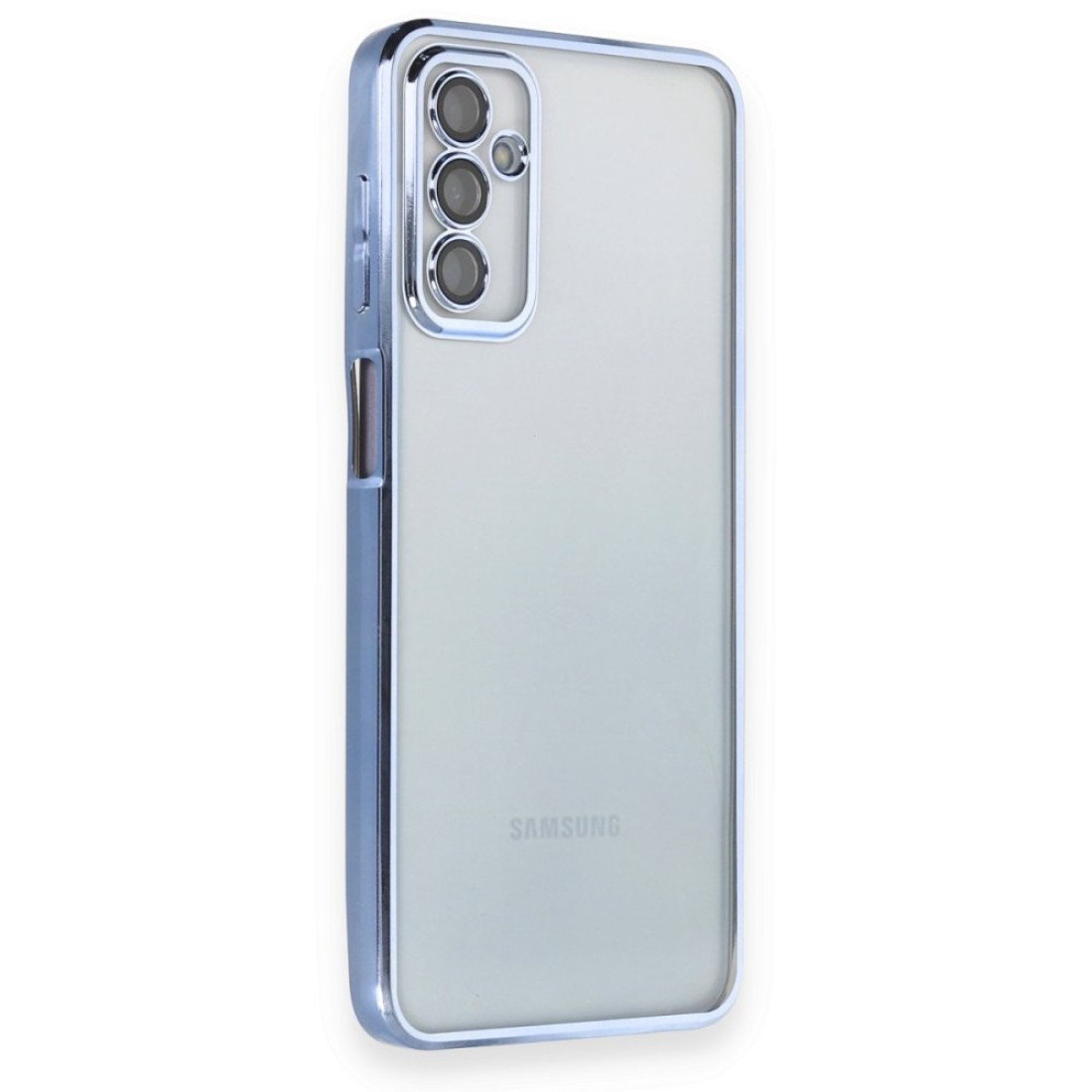  Samsung Galaxy M23 Kılıf Razer Lensli Silikon - Açık Mavi