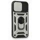  iPhone 12 Mini Kılıf Pars Lens Yüzüklü Silikon - Gümüş