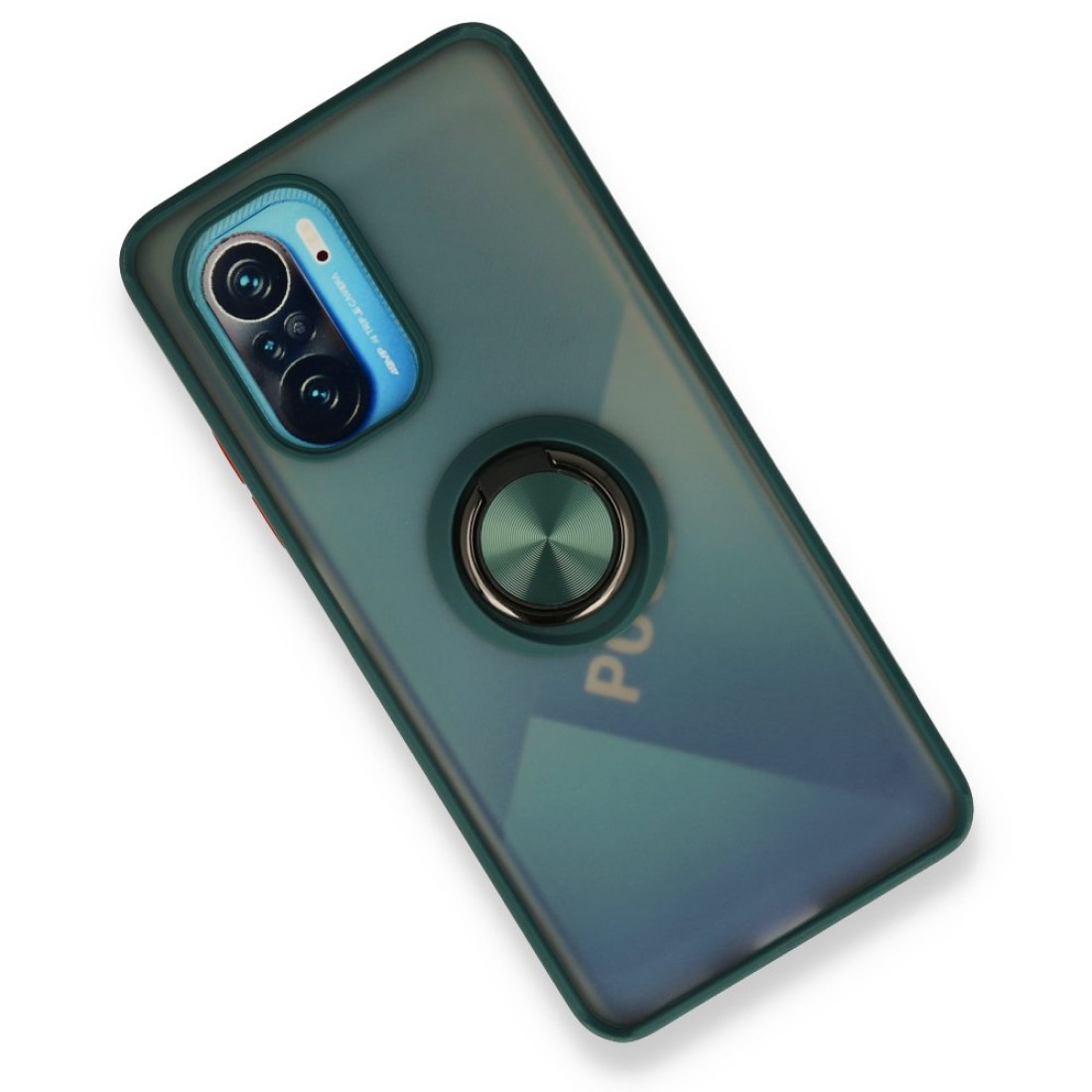 Xiaomi Redmi K40 Kılıf Montreal Yüzüklü Silikon Kapak - Yeşil Xiaomi Redmi K40 Kılıf Montreal Yüzüklü Silikon Kapak - Yeşil
