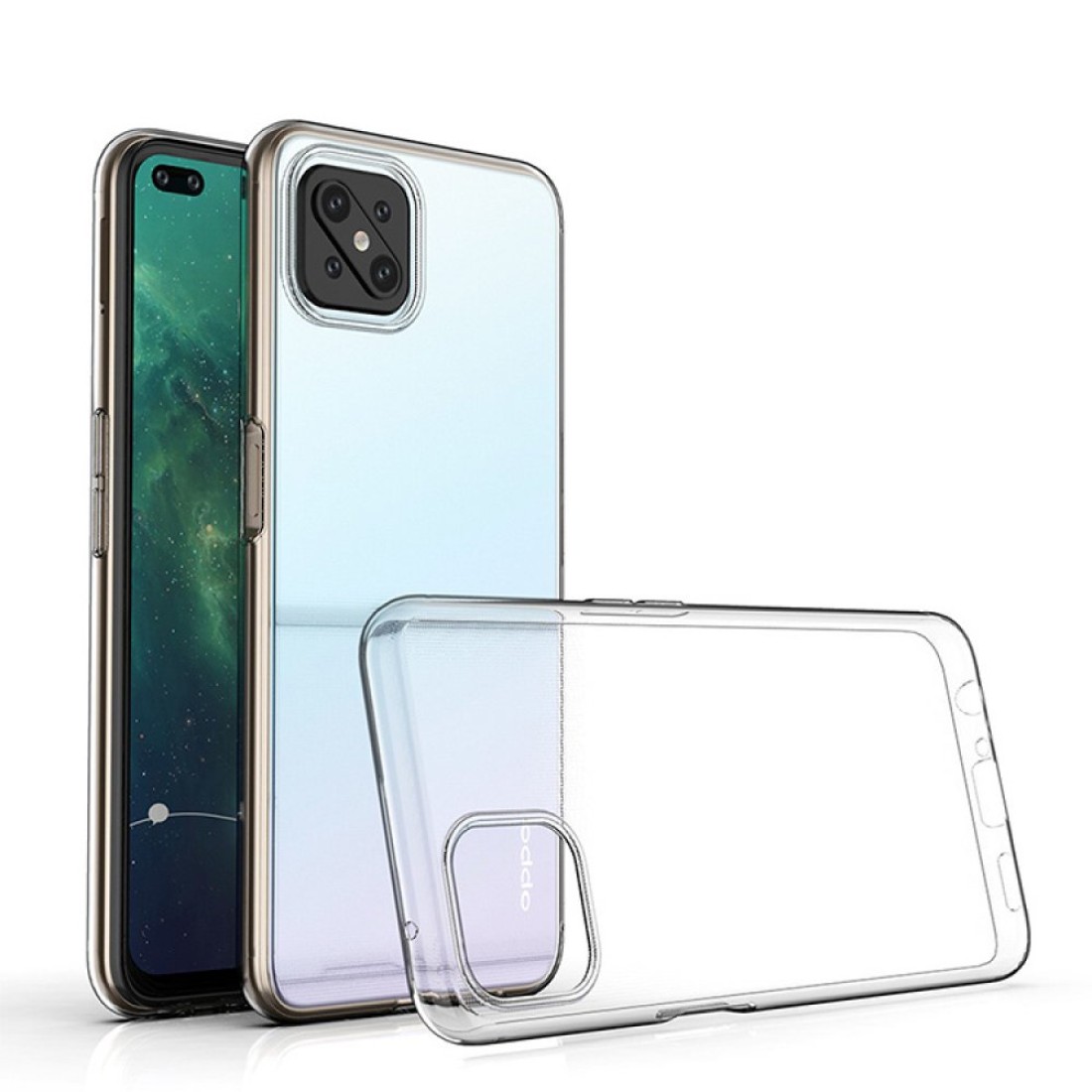  Oppo Reno 4 Lite Kılıf Lüx Şeffaf Silikon - Şeffaf