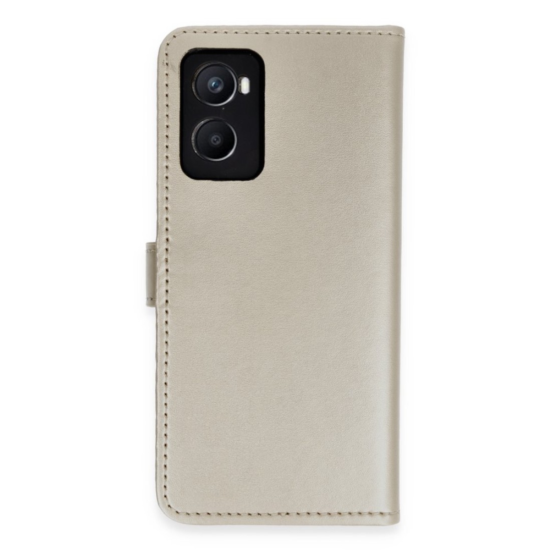  Oppo A96 Kılıf Trend S Plus Kapaklı Kılıf - Gold