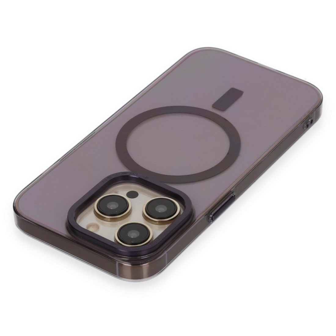  iPhone 14 Pro Kılıf Anka PC Magneticsafe Sert Metal Kapak - Mor