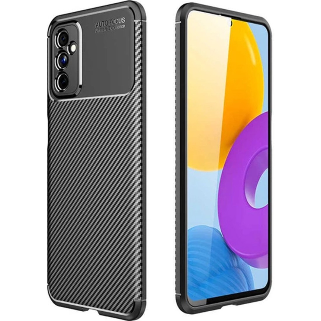  Samsung Galaxy M52 5G Kılıf Auto Focus Karbon Kapak - Siyah