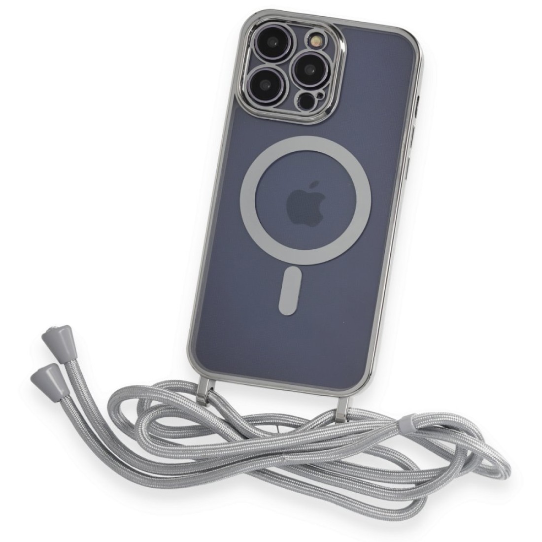 iPhone 12 Pro Kılıf Divo Lazer Askılı Magsafe Kapak - Gümüş iPhone 12 Pro Kılıf Divo Lazer Askılı Magsafe Kapak - Gümüş