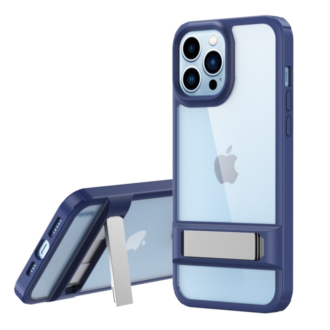  iPhone 13 Pro Max Kılıf Rolet Stand Kapak - Lacivert