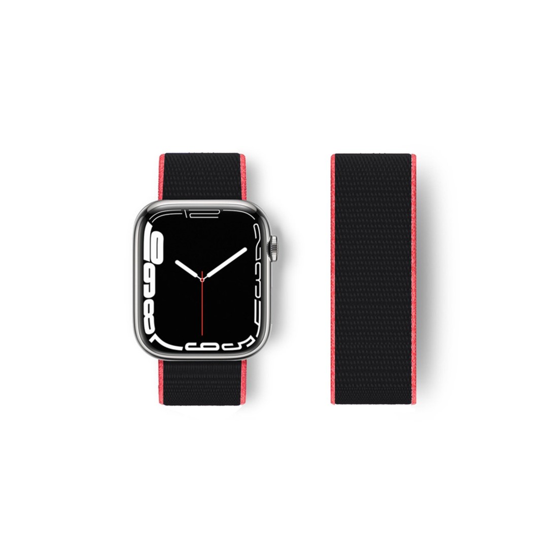 Apple Watch 38mm Hasırlı Cırtcırtlı Kordon - Pembe-Siyah Apple Watch 38mm Hasırlı Cırtcırtlı Kordon - Pembe-Siyah