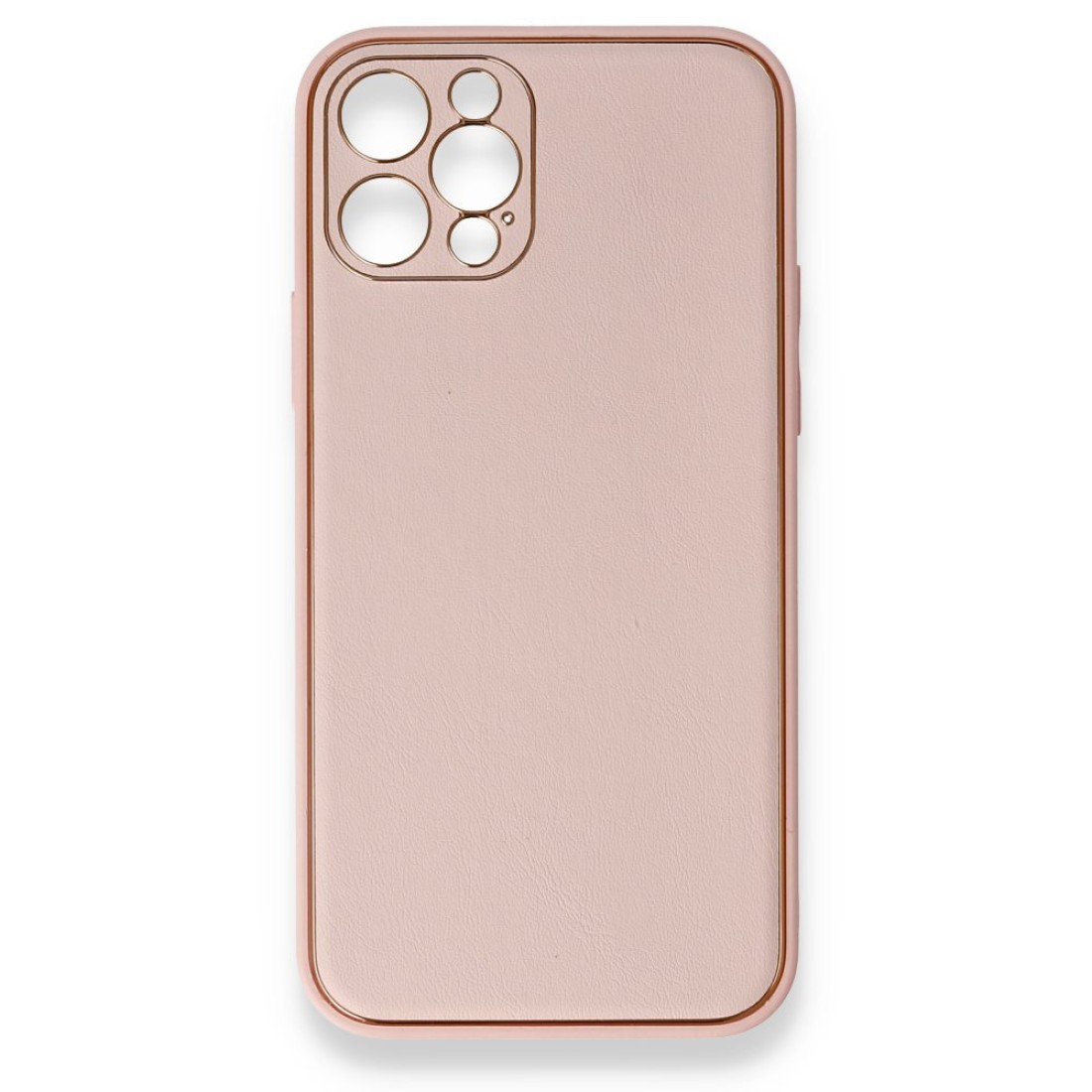  iPhone 12 Pro Kılıf Coco Deri Silikon Kapak - Pembe