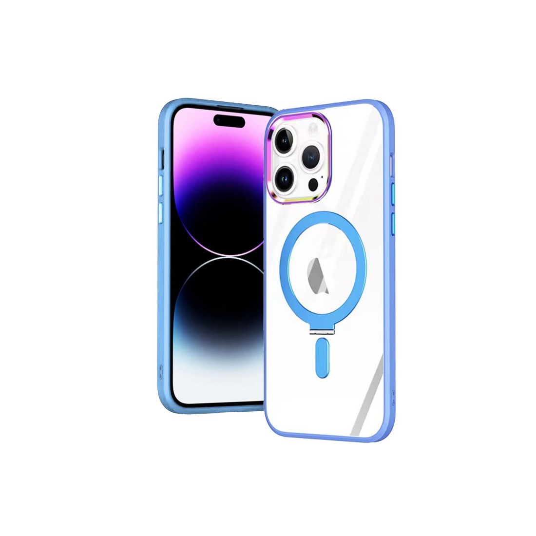 iPhone 14 Pro Kılıf Mudo Magneticsafe Standlı Kapak - Sierra Blue
