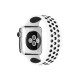  Apple Watch 38mm Ayarlı Delikli Silikon Kordon - Beyaz-Siyah