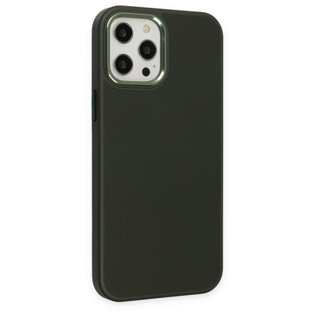  iPhone 12 Pro Kılıf Asya Deri Silikon - Koyu Yeşil