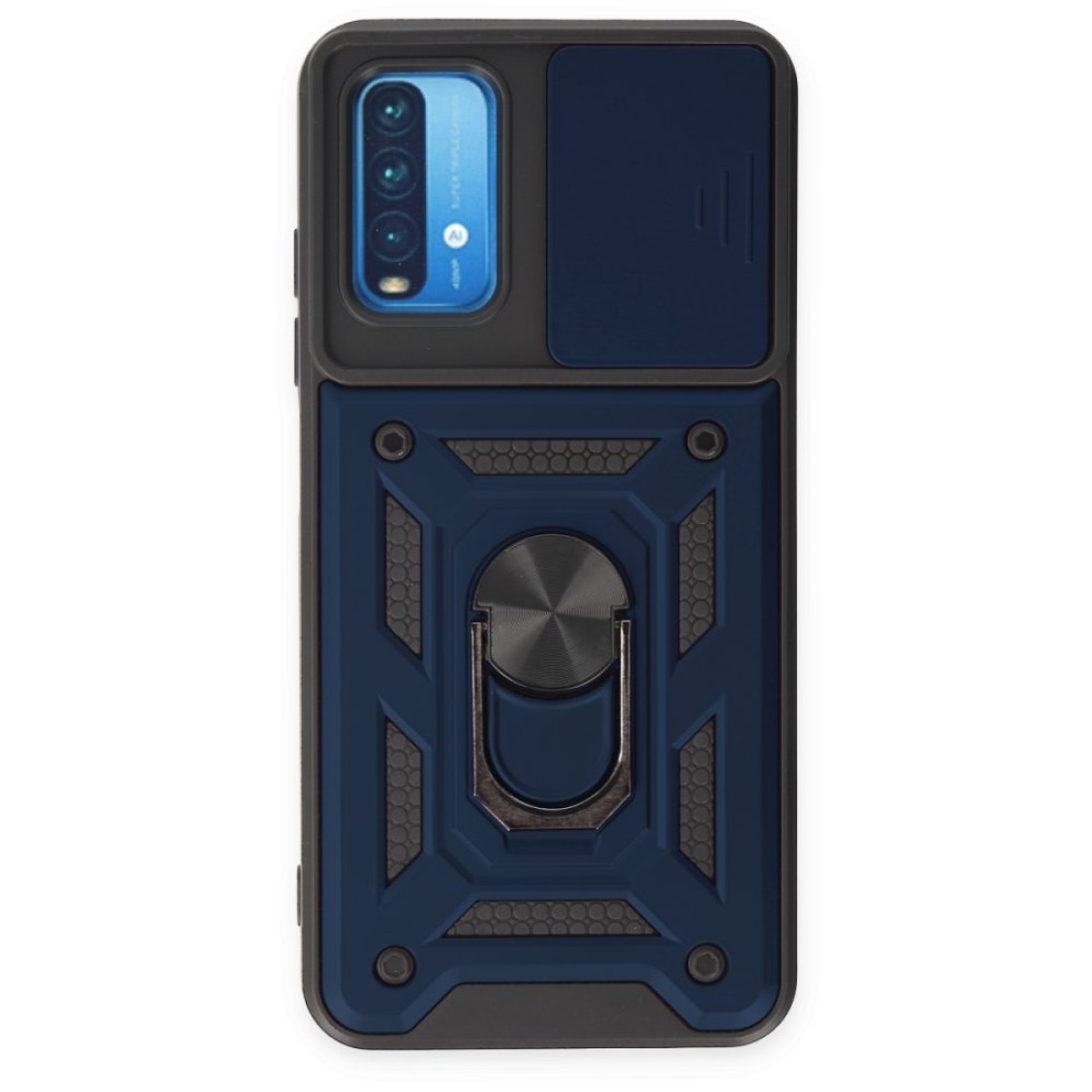  Xiaomi Redmi 9T Kılıf Pars Lens Yüzüklü Silikon - Lacivert