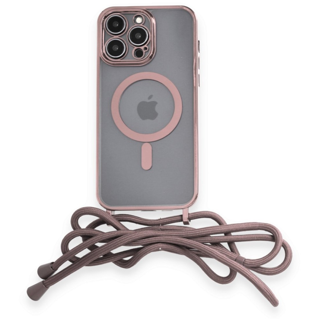 iPhone 14 Pro Max Kılıf Divo Lazer Askılı Magsafe Kapak - Pembe