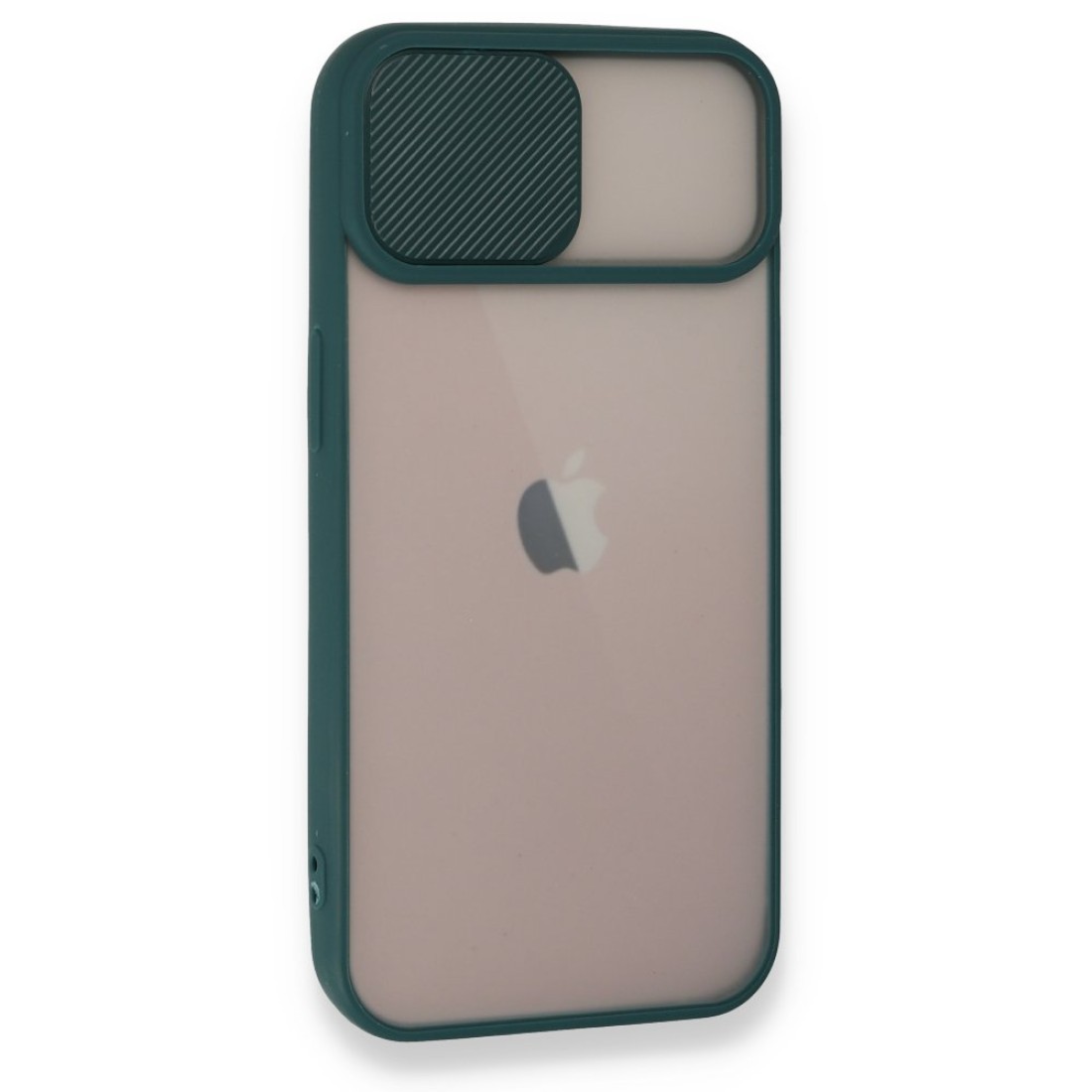 iPhone 13 Kılıf Palm Buzlu Kamera Sürgülü Silikon - Yeşil iPhone 13 Kılıf Palm Buzlu Kamera Sürgülü Silikon - Yeşil