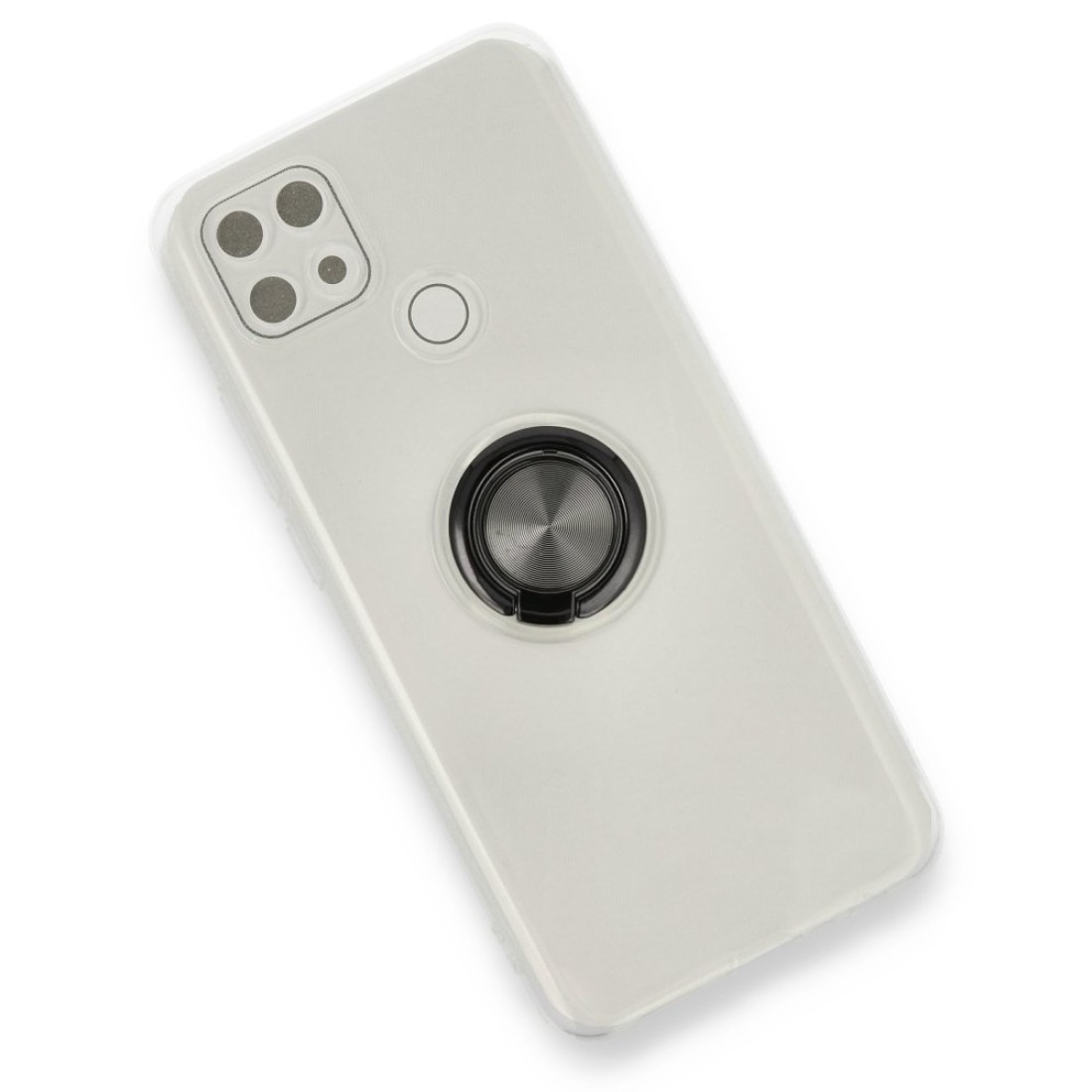  Oppo A15S Kılıf Gros Yüzüklü Silikon - Siyah