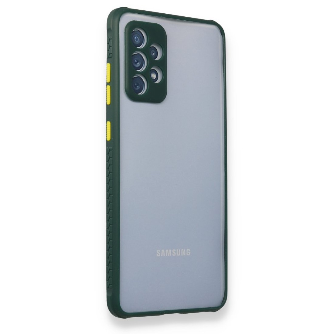  Samsung Galaxy A52S Kılıf Miami Şeffaf Silikon - Koyu Yeşil