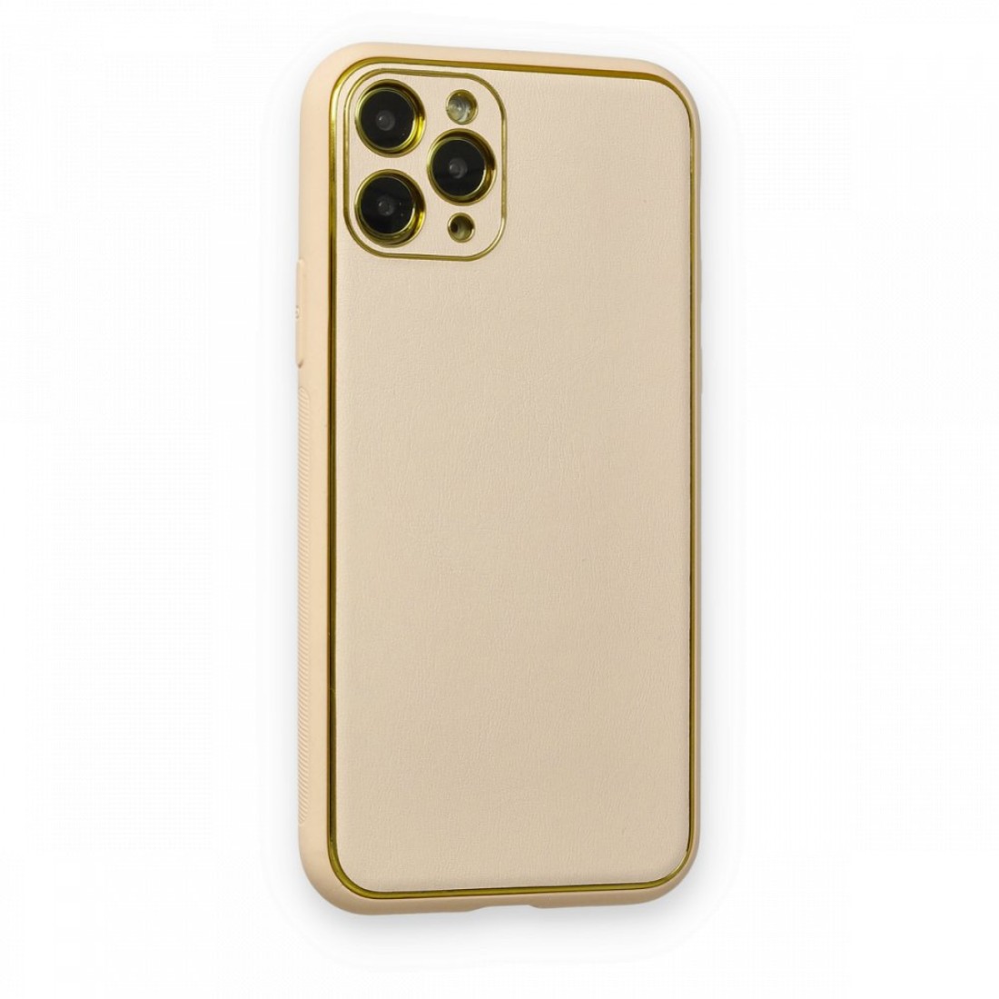  iPhone 11 Pro Kılıf Coco Deri Silikon Kapak - Gold