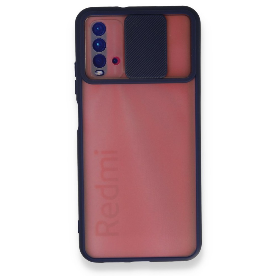  Xiaomi Redmi 9T Kılıf Palm Buzlu Kamera Sürgülü Silikon - Lacivert