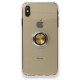  iPhone XS Max Kılıf Gros Yüzüklü Silikon - Gold