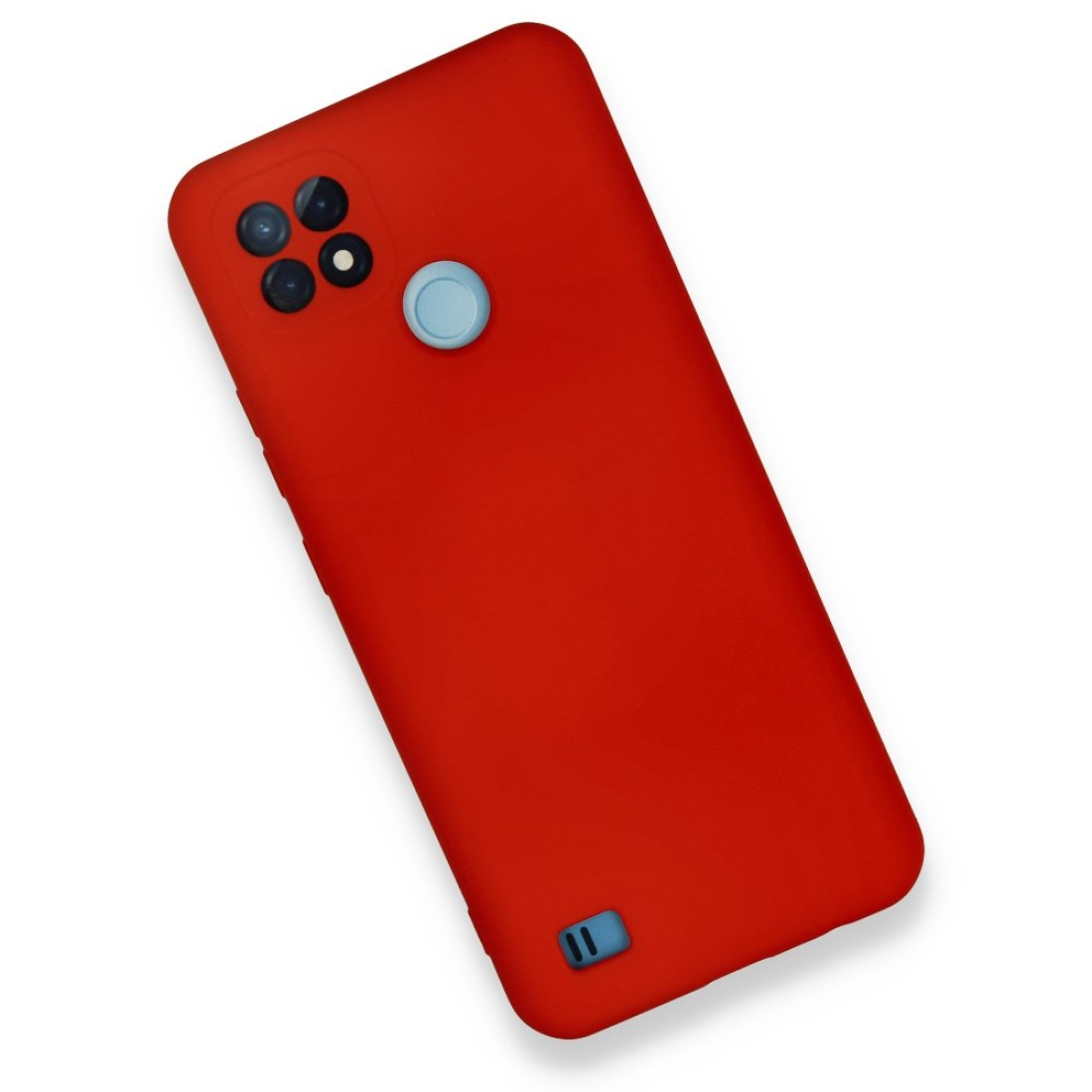 Realme C21 Kılıf Nano içi Kadife Silikon - Kırmızı