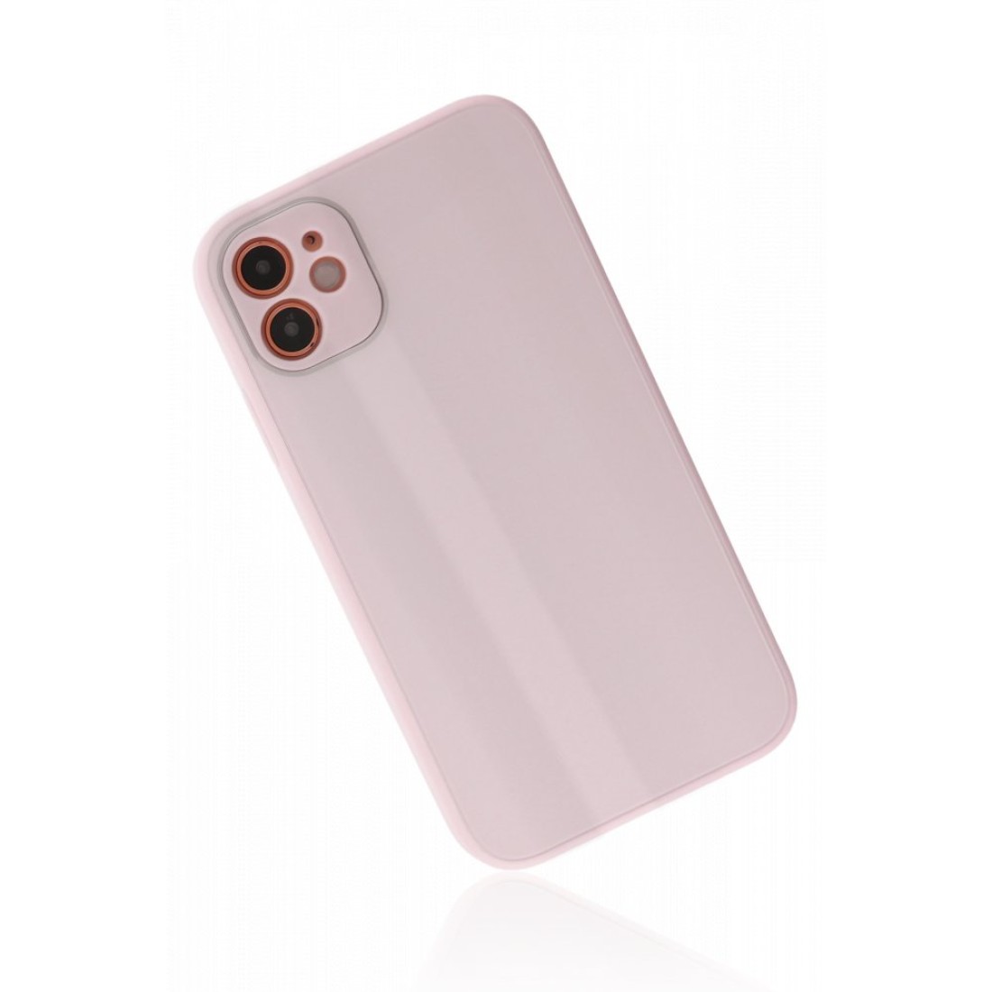 iPhone 12 Kılıf Glass Kapak - Pembe iPhone 12 Kılıf Glass Kapak - Pembe