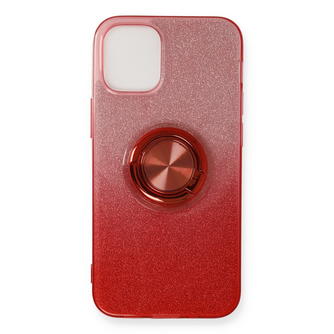 iPhone 12 Mini Kılıf Simli Yüzüklü Silikon - Kırmızı iPhone 12 Mini Kılıf Simli Yüzüklü Silikon - Kırmızı