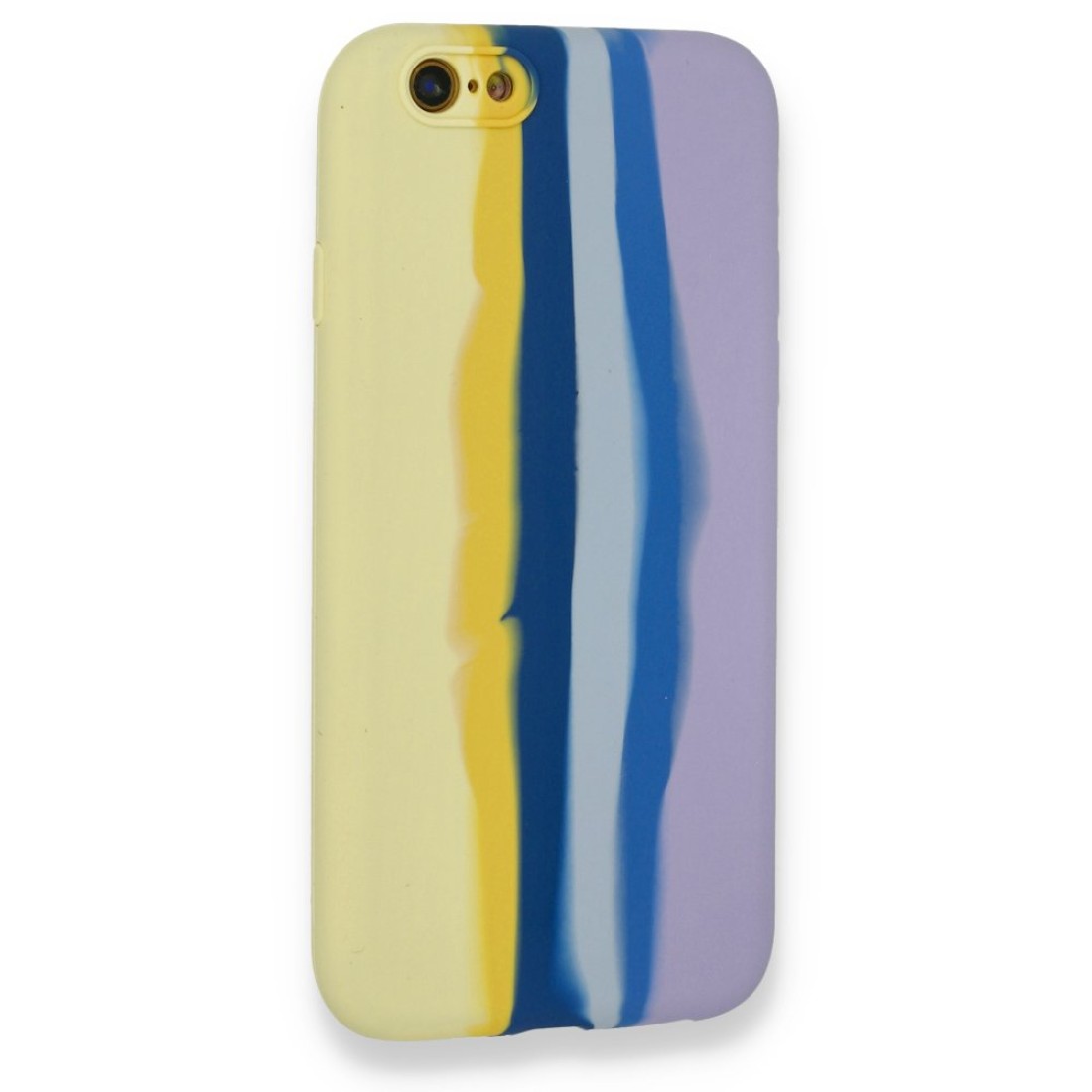 iPhone 6 Kılıf Ebruli Lansman Silikon - Sarı-Lila iPhone 6 Kılıf Ebruli Lansman Silikon - Sarı-Lila