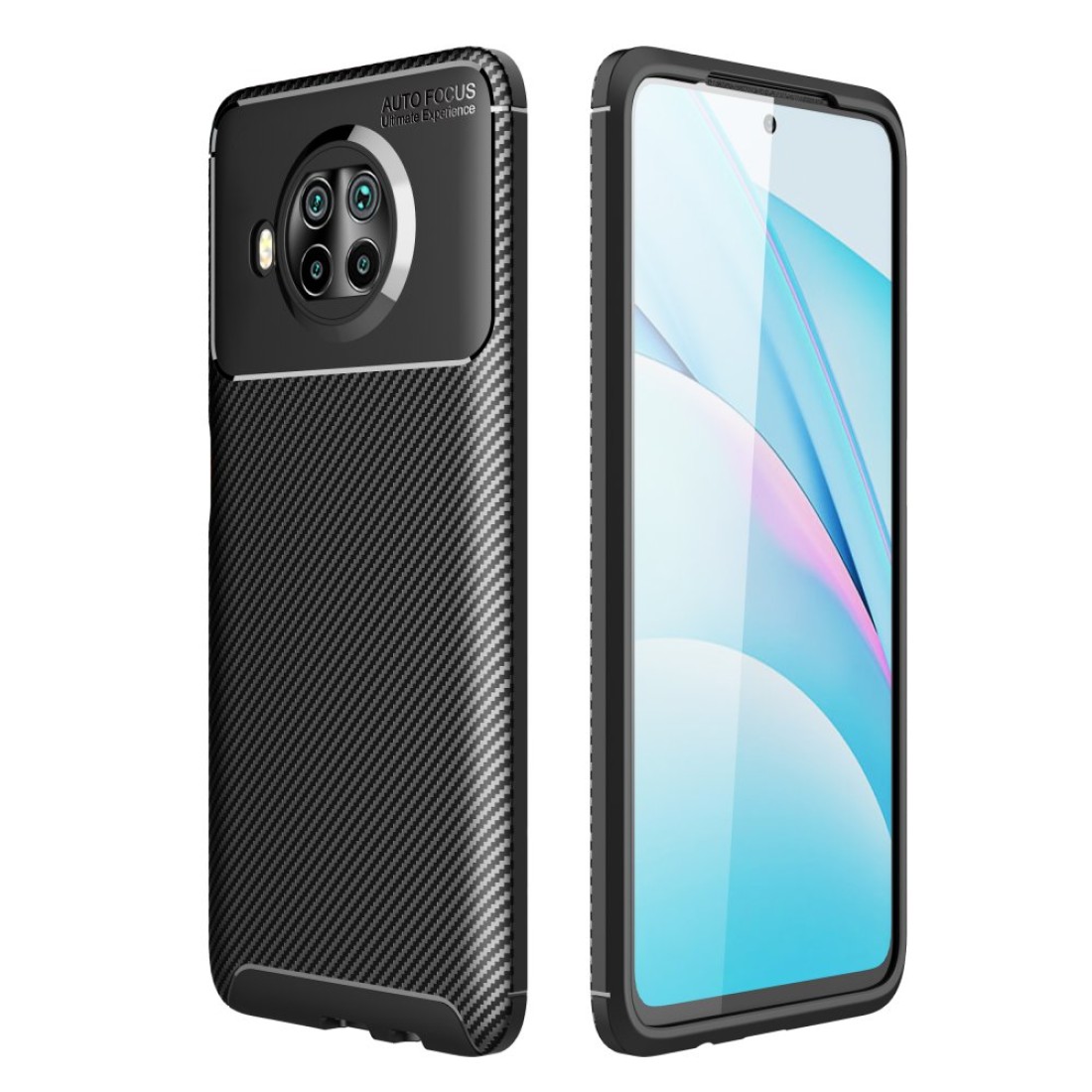 Xiaomi Redmi Note 9 Pro 5G Kılıf Auto Focus Karbon Kapak - Siyah
